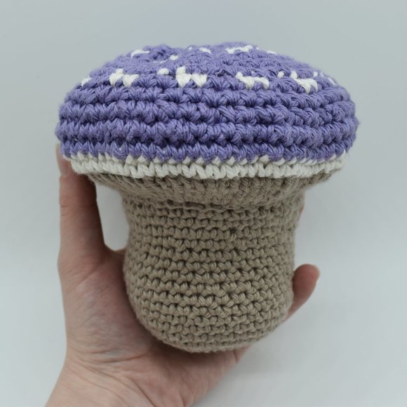 Handcrafted Crochet Plush Purple Mushroom - Picture 1 of 8
